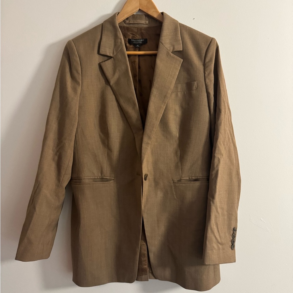 Banana Republic Light Brown Long Line Blazer